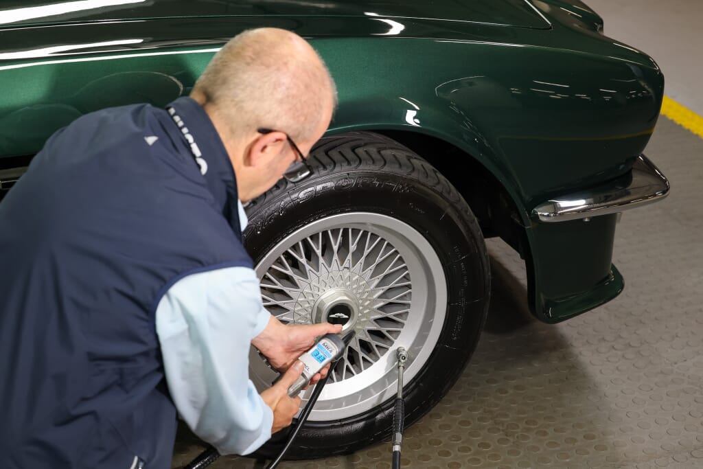 tyre pressure check on winter tyres by Windrush car storage