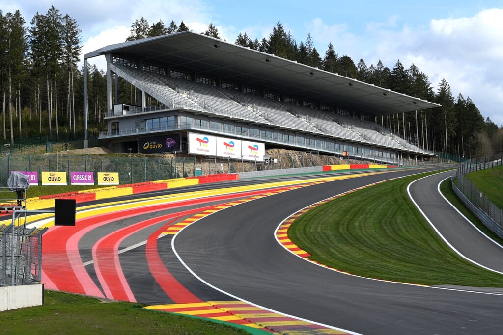 Spa-francorchamps,,Belgium,-,April,26,,2023:,The,Empty,Grandstand,Overlooking