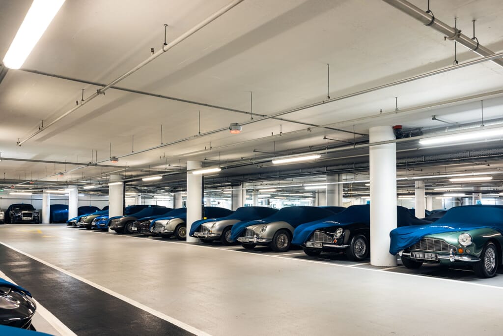 classic cars stored in Windrush Car Storage London facility