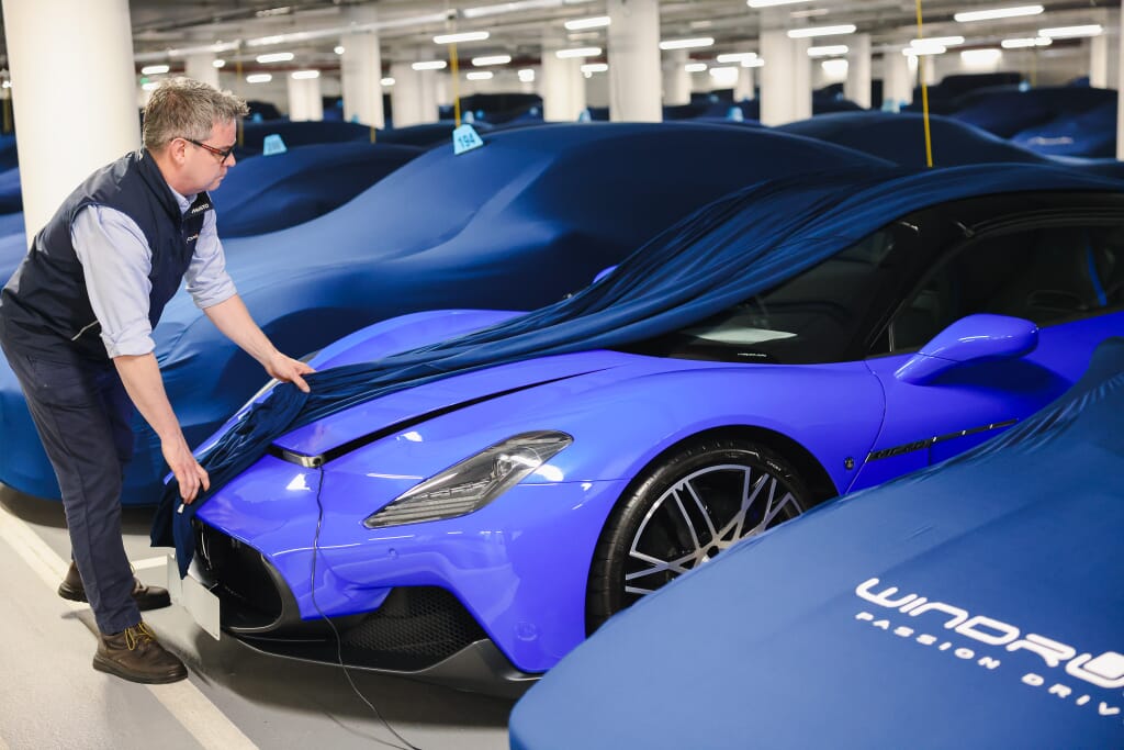car cover and battery charging for car storage