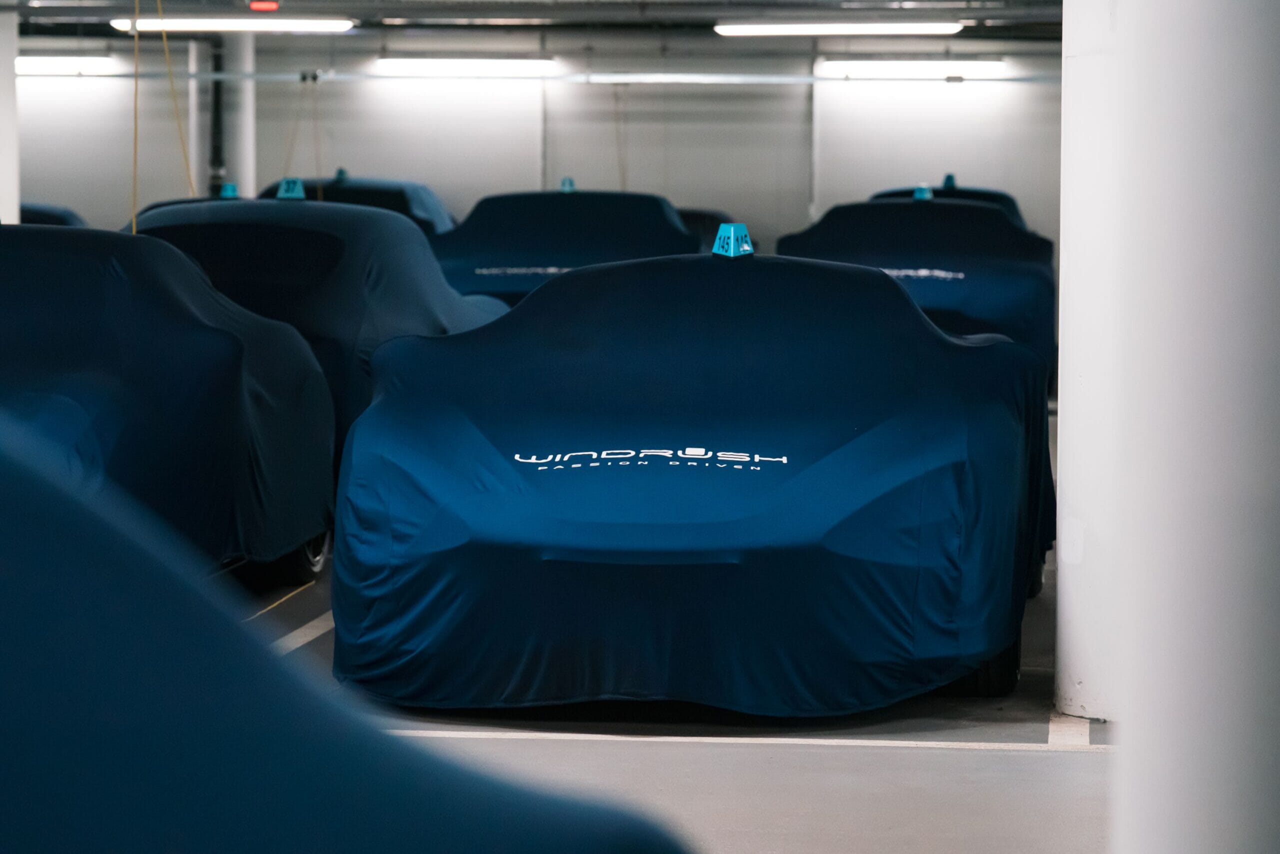 Cars under protected covers London